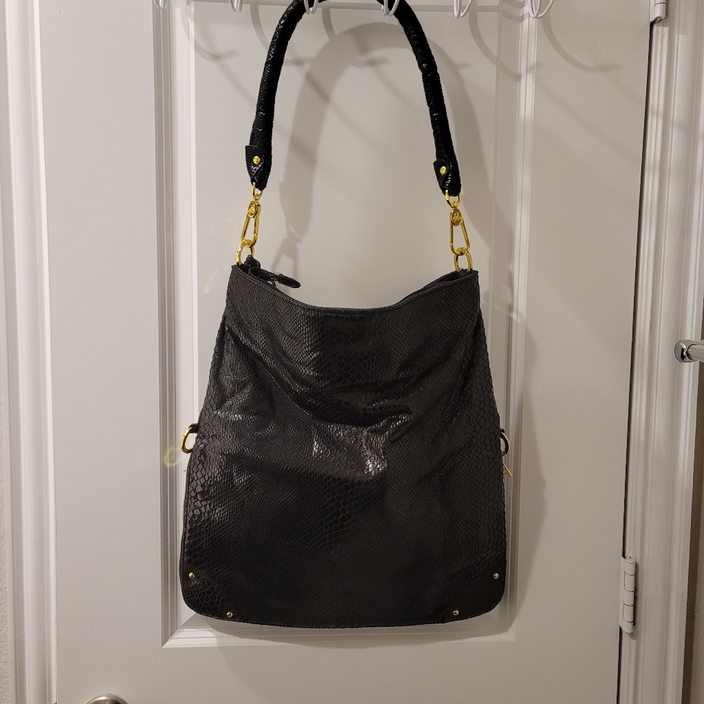 Joy Mangano Convertible Faux Snakeskin handbag